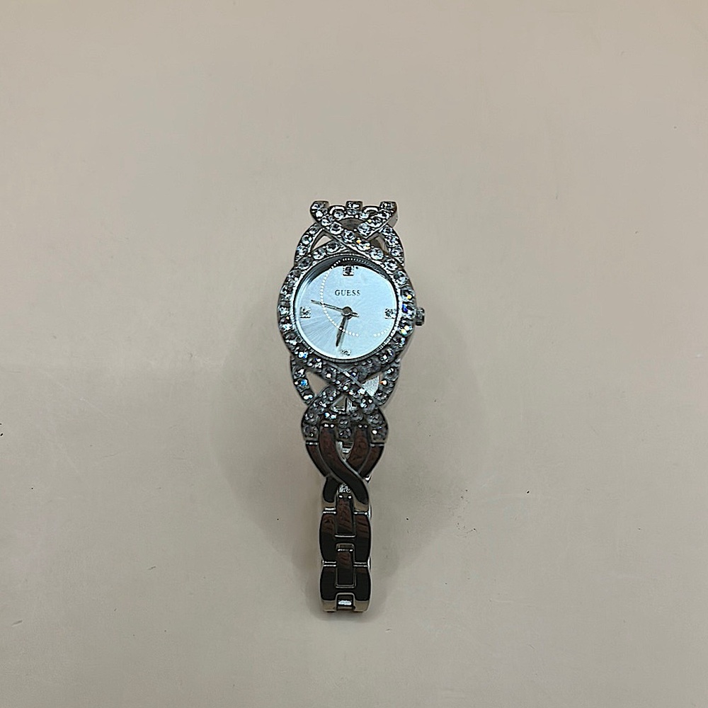 GUESS Ladies Silver Tone Analog Watch